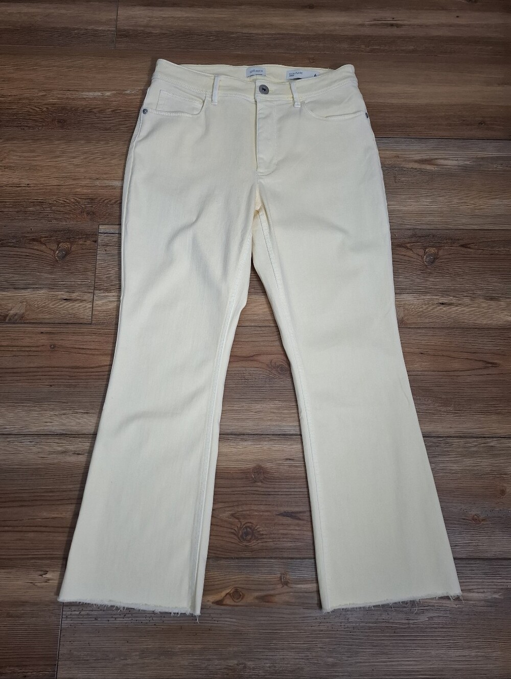 J. Jill Kick Flare Jeans Women's 6 Pale Yellow